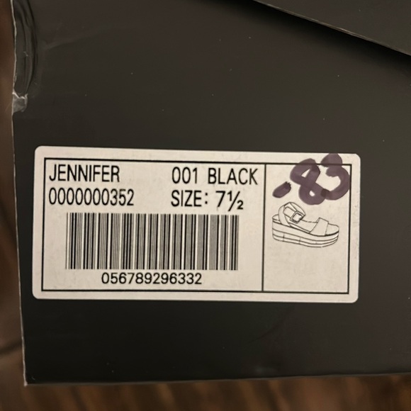 NIB - ShuShop Jennifer Black sandals Size 7 1/2 - Picture 2 of 4